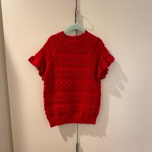 Janie & Jack short sleeved red sweater top